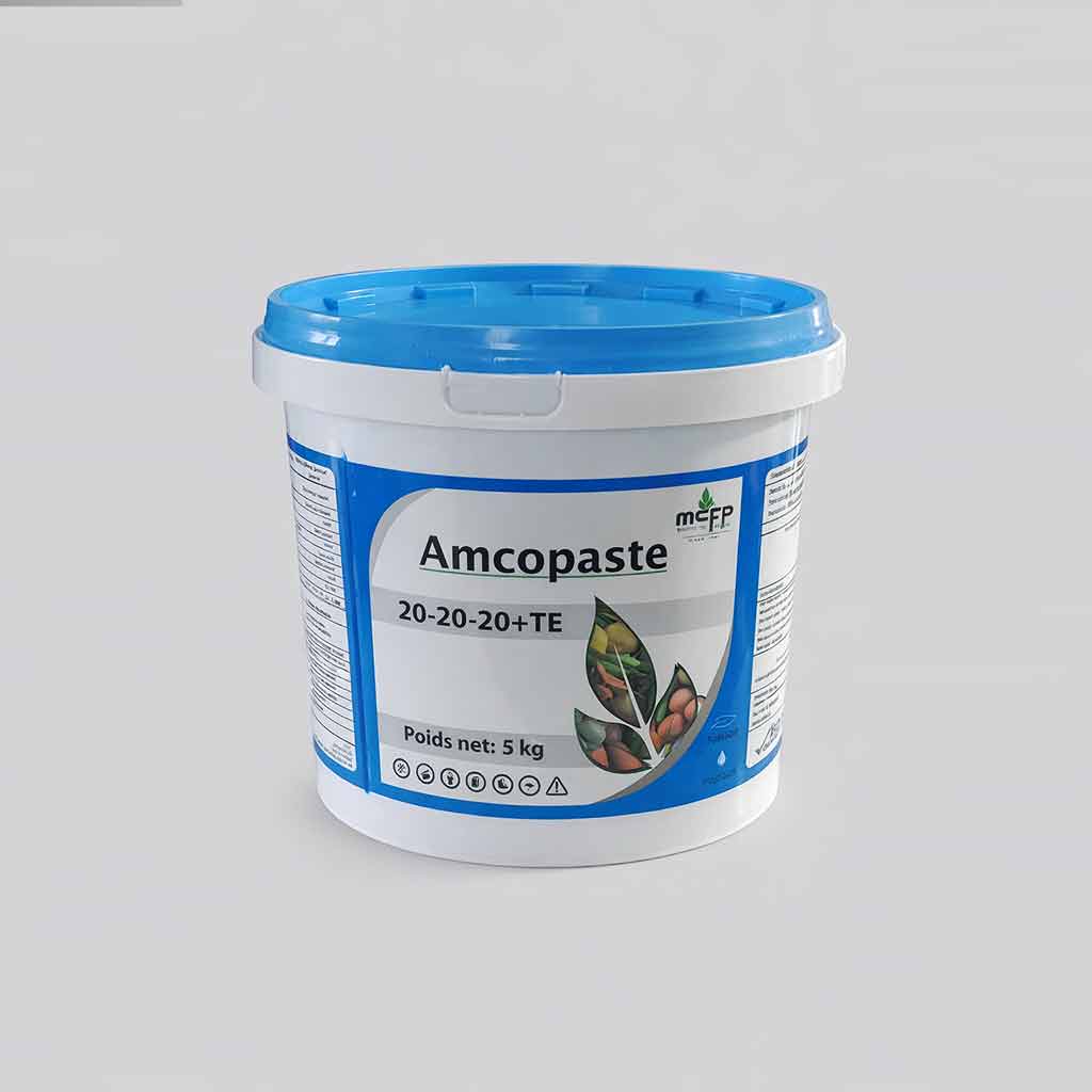 Amcopast (5Kg)<br>NPK 20-20-20+TE<br> لـ500 شجرةصغيرة 0-2عام<br> من 10 الى 20غ في الساق