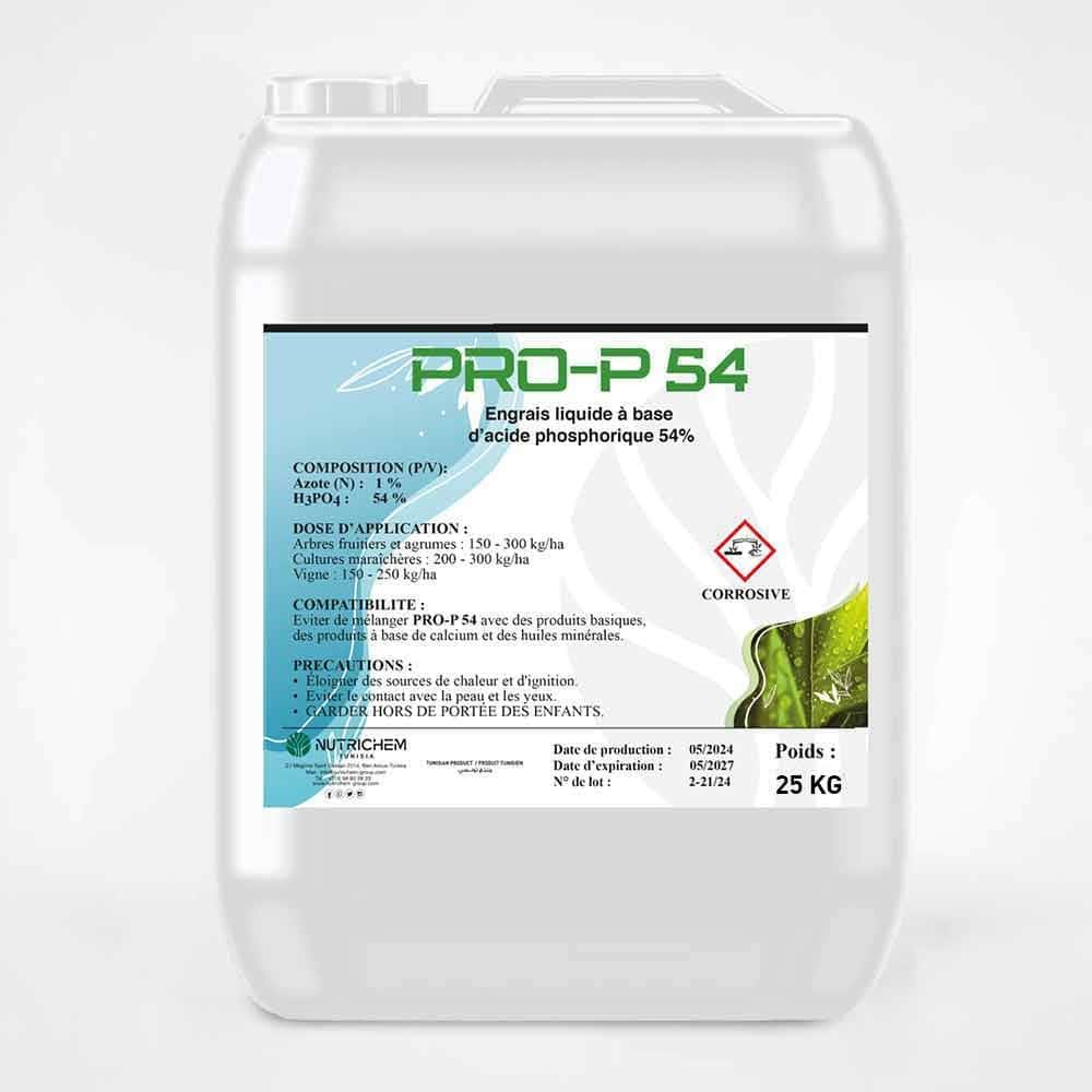 Acide Phosphorique P54 54% –25 kg– Engrais Phosphaté Liquide pour Fertigation